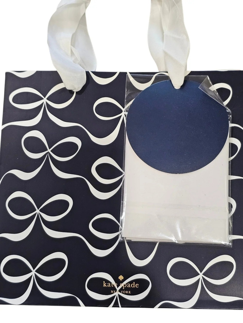 kate spade of New York, Striped & Bow Gift Bag Set in Pink, Black, Green, New.